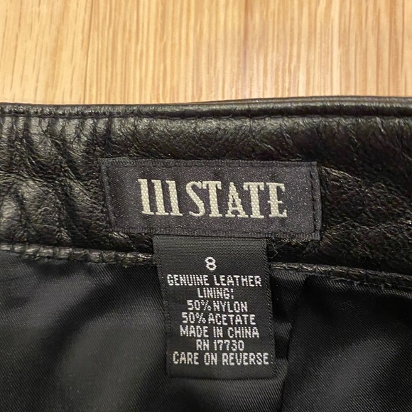 111 State Womens Black Ostrich Leather Pants / Lined / Size 8 - Picture 6 of 11